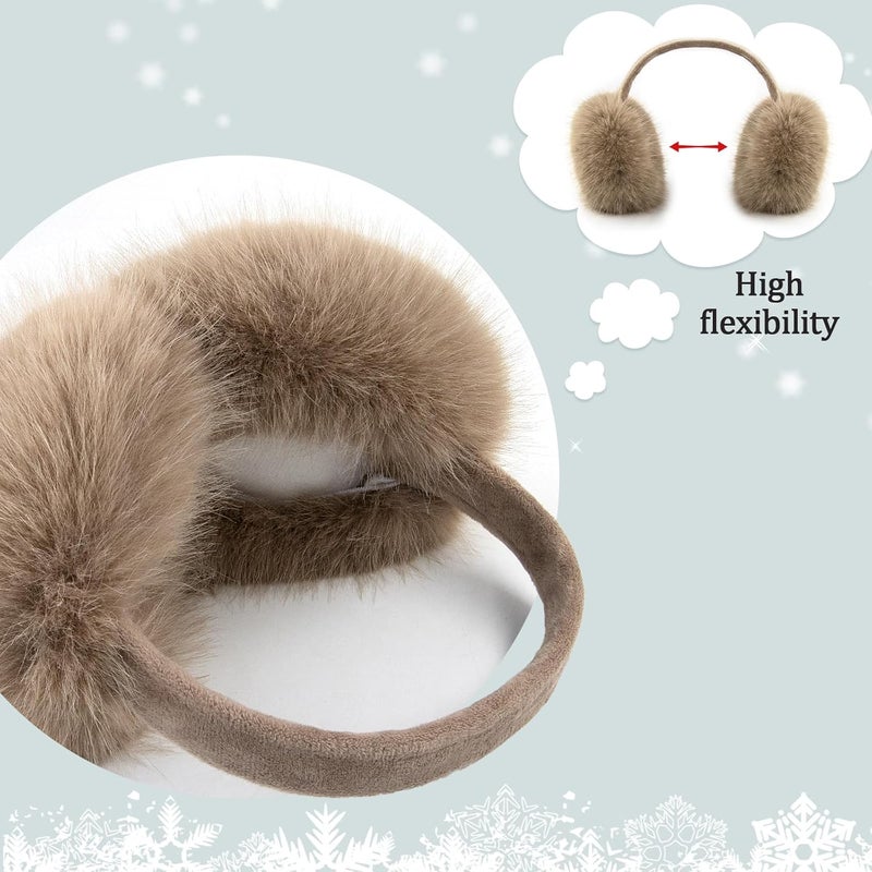 FSTEOE Women Winter Ear Muffs Foldable Girl Ear Warmer Fashion Furry Earmuff Soft Ear Cover Cold Weather - Image 4
